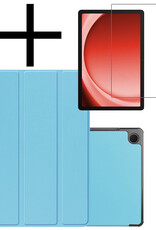 NoXx Hoesje Geschikt voor Samsung Galaxy Tab A9 Hoesje Case Hard Cover Hoes Book Case Met Screenprotector - Lichtblauw
