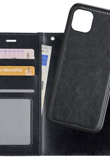 NoXx Hoes Geschikt voor iPhone 12 Mini Hoesje Bookcase Hoes 2-in-1 Uitneembaar Cover Hard Case - Zwart