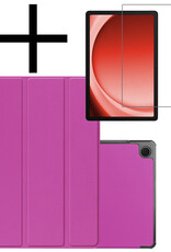 NoXx Hoesje Geschikt voor Samsung Galaxy Tab A9 Hoesje Case Hard Cover Hoes Book Case Met Screenprotector - Paars