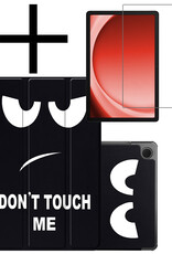 NoXx Hoesje Geschikt voor Samsung Galaxy Tab A9 Hoesje Case Hard Cover Hoes Book Case Met Screenprotector - Don't Touch Me