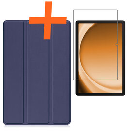 Nomfy Nomfy Samsung Galaxy Tab A9 Hoes Met Screenprotector - Donkerblauw