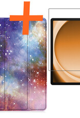 Nomfy Hoes Geschikt voor Samsung Galaxy Tab A9 Hoes Tri-fold Tablet Hoesje Case Met Screenprotector - Hoesje Geschikt voor Samsung Tab A9 Hoesje Hardcover Bookcase - Galaxy