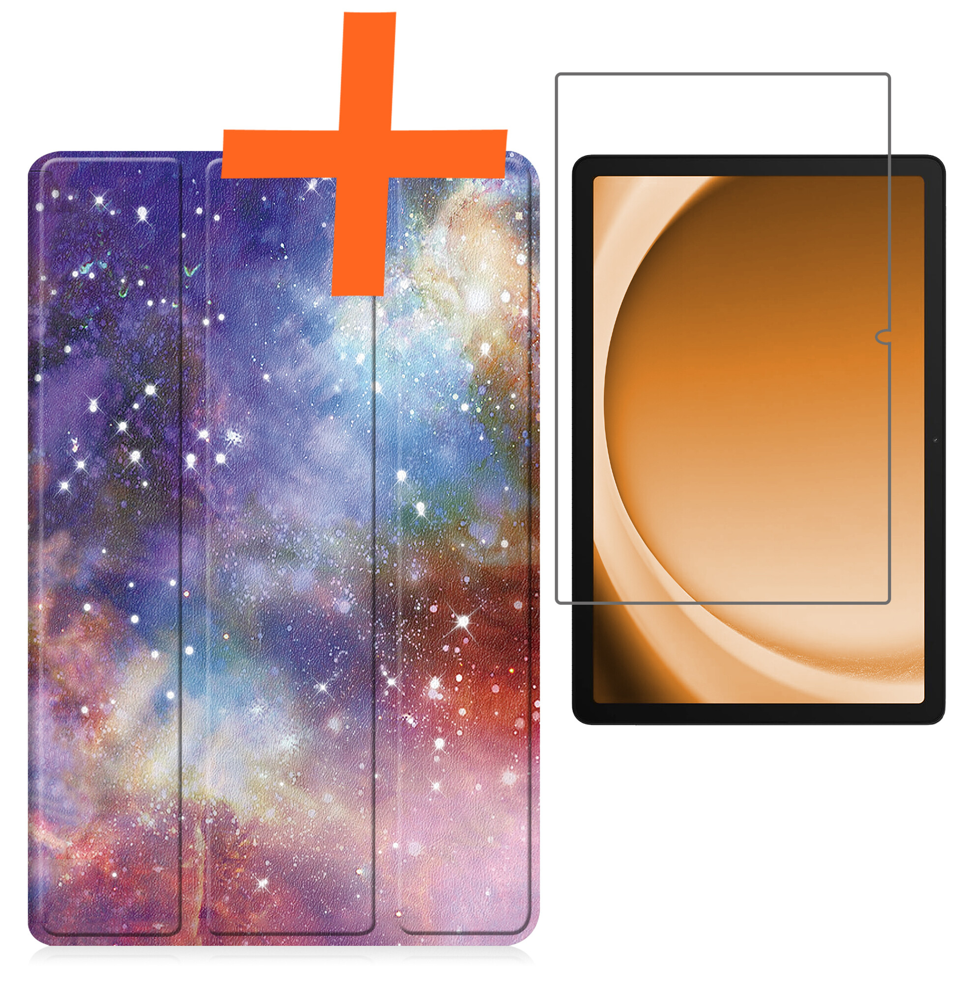 Nomfy Hoes Geschikt voor Samsung Galaxy Tab A9 Hoes Tri-fold Tablet Hoesje Case Met Screenprotector - Hoesje Geschikt voor Samsung Tab A9 Hoesje Hardcover Bookcase - Galaxy