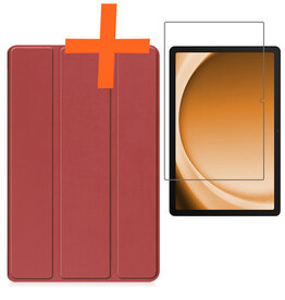 Nomfy Nomfy Samsung Galaxy Tab A9 Plus Hoes Met Screenprotector - Donkerrood