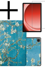 NoXx Hoesje Geschikt voor Samsung Galaxy Tab A9 Plus Hoesje Case Hard Cover Hoes Book Case Met Screenprotector - Bloesem
