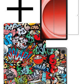 NoXx NoXx Samsung Galaxy Tab A9 Plus Hoes Met Screenprotector - Graffity