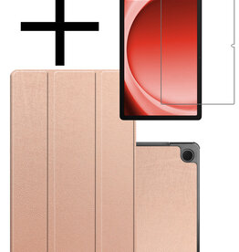 NoXx NoXx Samsung Galaxy Tab A9 Plus Hoes Met Screenprotector - Rose Goud