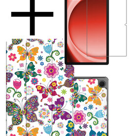 NoXx NoXx Samsung Galaxy Tab A9 Plus Hoes Met Screenprotector - Vlinders