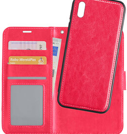 NoXx NoXx iPhone X 2-in-1 Hoesje BookCase Uitneembaar - Donkerroze