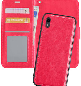 Nomfy Nomfy iPhone XR 2-in-1 Hoesje BookCase Uitneembaar - Donkerroze