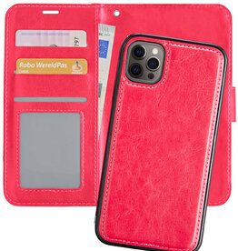 Nomfy Nomfy iPhone 12 Pro Max 2-in-1 Hoesje BookCase Uitneembaar - Donkerroze