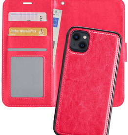 Nomfy Nomfy iPhone 13 2-in-1 Hoesje BookCase Uitneembaar - Donkerroze