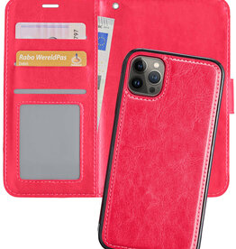 Nomfy Nomfy iPhone 13 Pro 2-in-1 Hoesje BookCase Uitneembaar - Donkerroze