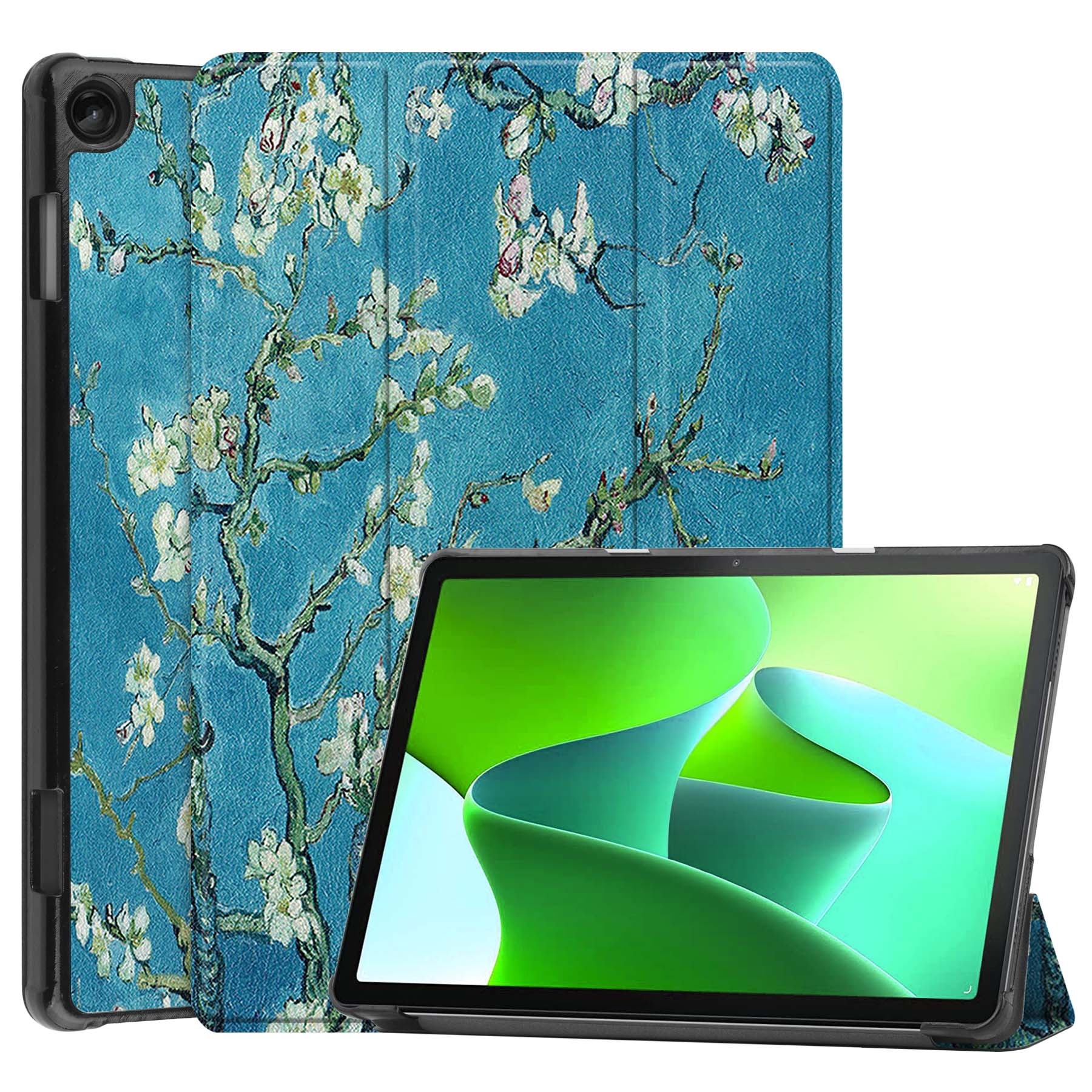 BASEY. Hoesje Geschikt voor Lenovo Tab M10 (3rd gen) Hoes Case Tablet Hoesje Tri-fold - Hoes Geschikt voor Lenovo Tab M10 (3e gen) Hoesje Hard Cover Bookcase Hoes - Bloesem