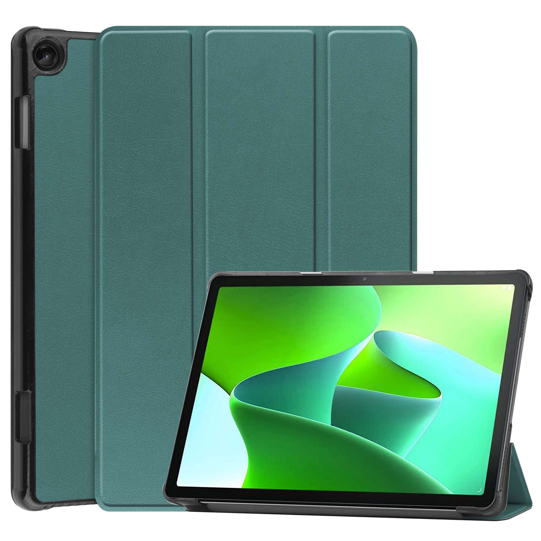 BASEY. Hoesje Geschikt voor Lenovo Tab M10 (3rd gen) Hoes Case Tablet Hoesje Tri-fold - Hoes Geschikt voor Lenovo Tab M10 (3e gen) Hoesje Hard Cover Bookcase Hoes - Donkergroen