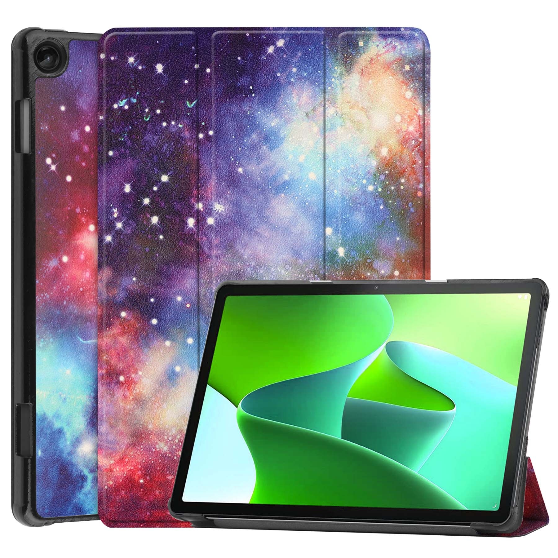 BASEY. Hoesje Geschikt voor Lenovo Tab M10 (3rd gen) Hoes Case Tablet Hoesje Tri-fold - Hoes Geschikt voor Lenovo Tab M10 (3e gen) Hoesje Hard Cover Bookcase Hoes - Galaxy