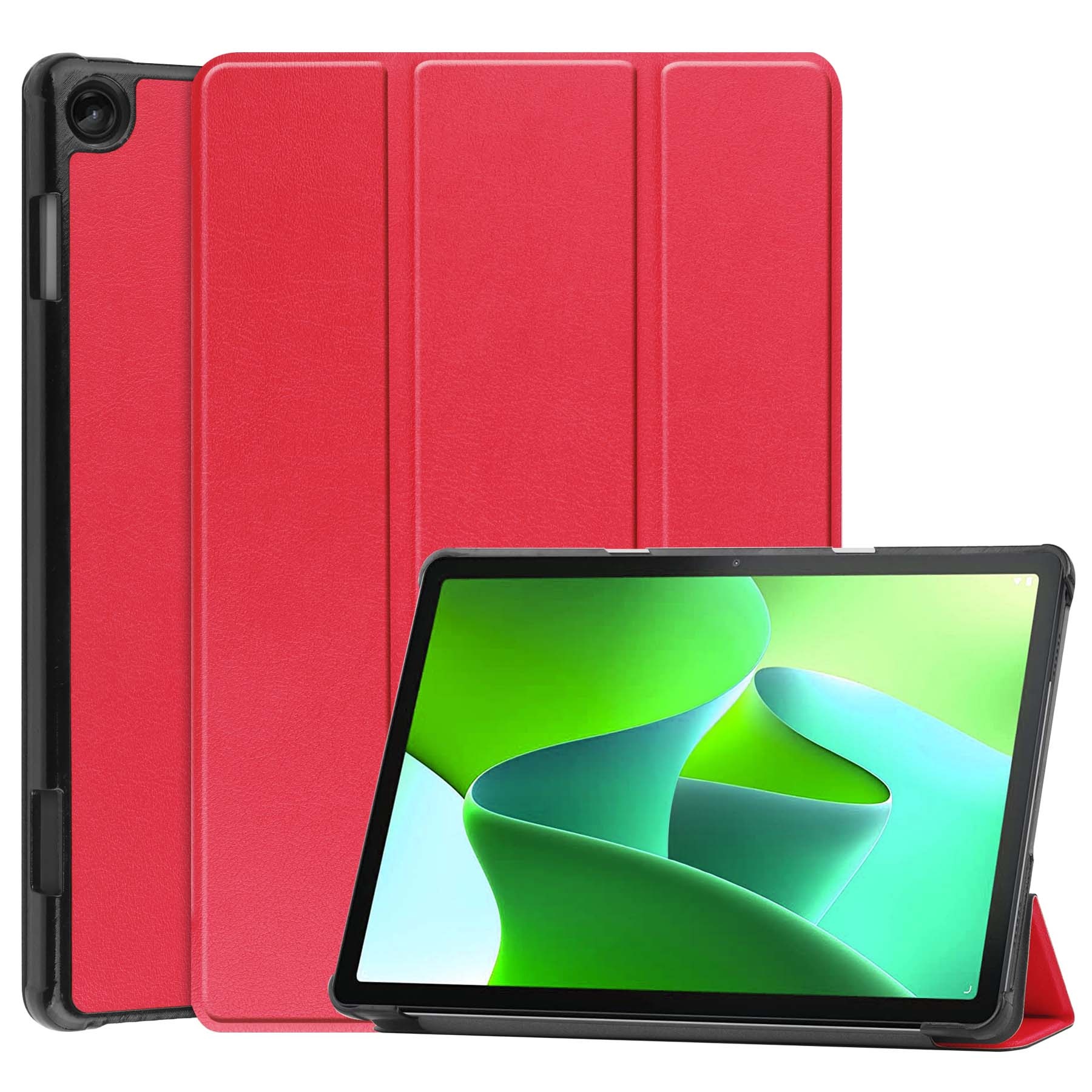 BASEY. Hoesje Geschikt voor Lenovo Tab M10 (3rd gen) Hoes Case Tablet Hoesje Tri-fold - Hoes Geschikt voor Lenovo Tab M10 (3e gen) Hoesje Hard Cover Bookcase Hoes - Rood