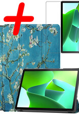 BASEY. Hoesje Geschikt voor Lenovo Tab M10 (3rd gen) Hoes Case Tablet Hoesje Tri-fold Met Screenprotector - Hoes Geschikt voor Lenovo Tab M10 (3e gen) Hoesje Hard Cover Bookcase Hoes - Bloesem