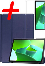 BASEY. Hoesje Geschikt voor Lenovo Tab M10 (3rd gen) Hoes Case Tablet Hoesje Tri-fold Met Screenprotector - Hoes Geschikt voor Lenovo Tab M10 (3e gen) Hoesje Hard Cover Bookcase Hoes - Donkerblauw