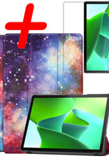 BASEY. Hoesje Geschikt voor Lenovo Tab M10 (3rd gen) Hoes Case Tablet Hoesje Tri-fold Met Screenprotector - Hoes Geschikt voor Lenovo Tab M10 (3e gen) Hoesje Hard Cover Bookcase Hoes - Galaxy