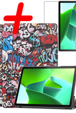 BASEY. Hoesje Geschikt voor Lenovo Tab M10 (3rd gen) Hoes Case Tablet Hoesje Tri-fold Met Screenprotector - Hoes Geschikt voor Lenovo Tab M10 (3e gen) Hoesje Hard Cover Bookcase Hoes - Graffity