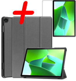 BASEY. BASEY. Lenovo Tab M10 (Gen 3) Hoesje Met Screenprotector - Grijs