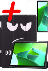 BASEY. Hoesje Geschikt voor Lenovo Tab M10 (3rd gen) Hoes Case Tablet Hoesje Tri-fold Met Screenprotector - Hoes Geschikt voor Lenovo Tab M10 (3e gen) Hoesje Hard Cover Bookcase Hoes - Don't Touch Me