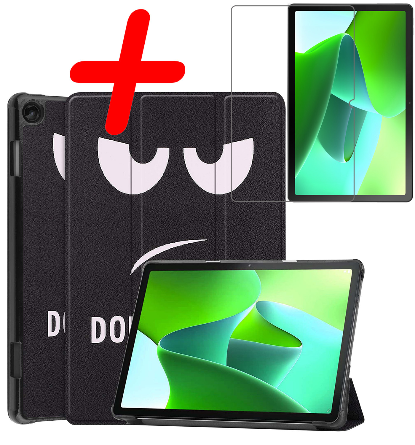 BASEY. Hoesje Geschikt voor Lenovo Tab M10 (3rd gen) Hoes Case Tablet Hoesje Tri-fold Met Screenprotector - Hoes Geschikt voor Lenovo Tab M10 (3e gen) Hoesje Hard Cover Bookcase Hoes - Don't Touch Me