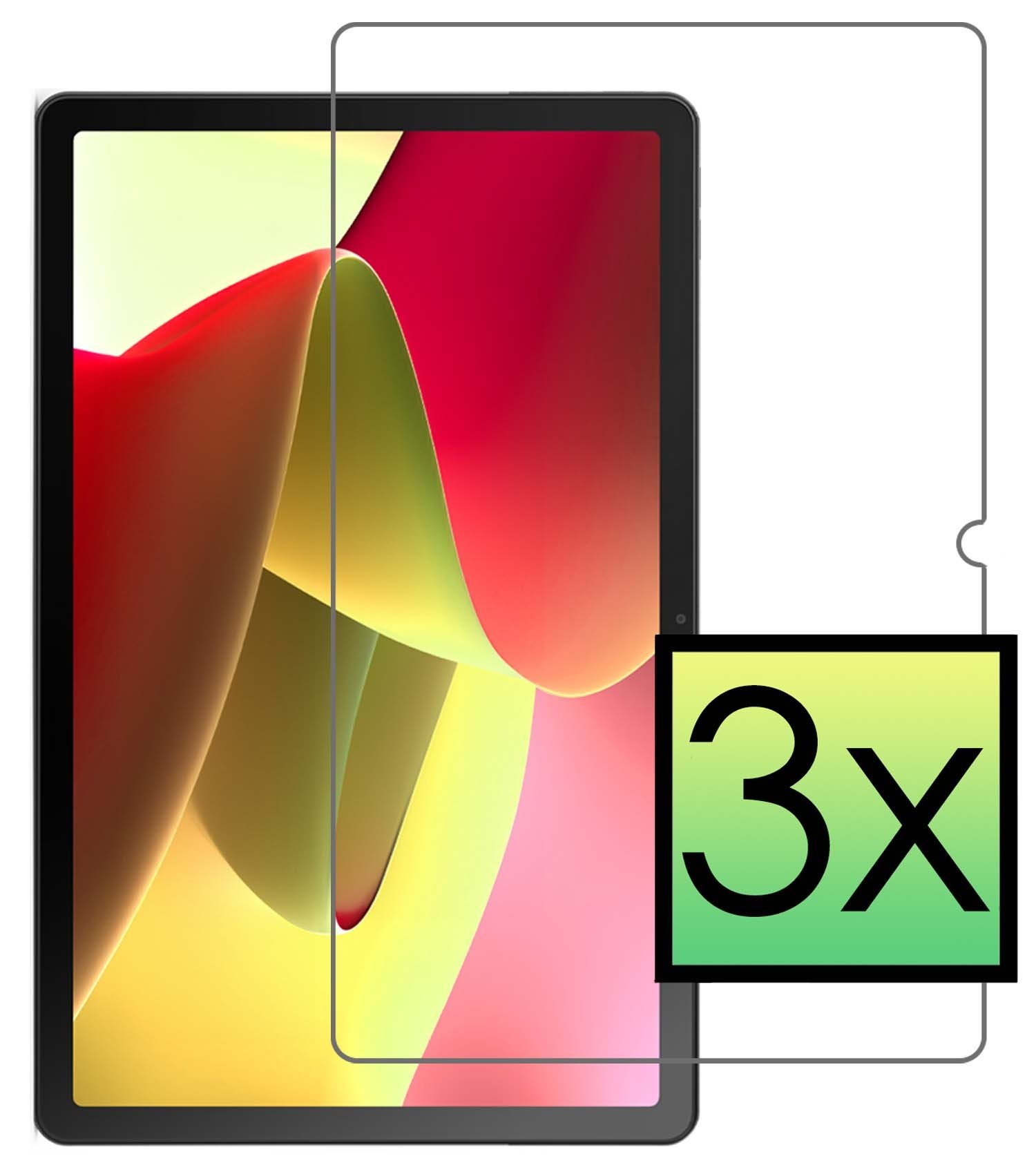 NoXx Screenprotector Geschikt voor Lenovo Tab M10 (3rd gen) Screenprotector Bescherm Glas Screen Protector - 3x