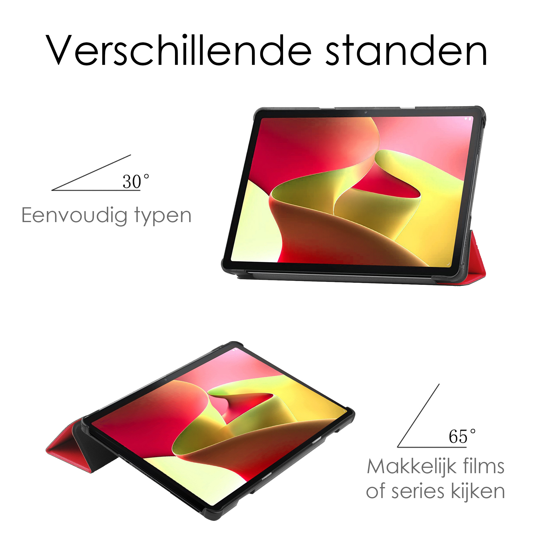 NoXx Hoesje Geschikt voor Lenovo Tab M10 (3rd gen) Hoesje Case Hard Cover Hoes Book Case - Rood