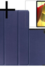 NoXx Hoesje Geschikt voor Lenovo Tab M10 (3rd gen) Hoesje Case Hard Cover Hoes Book Case Met Screenprotector - Donkerblauw