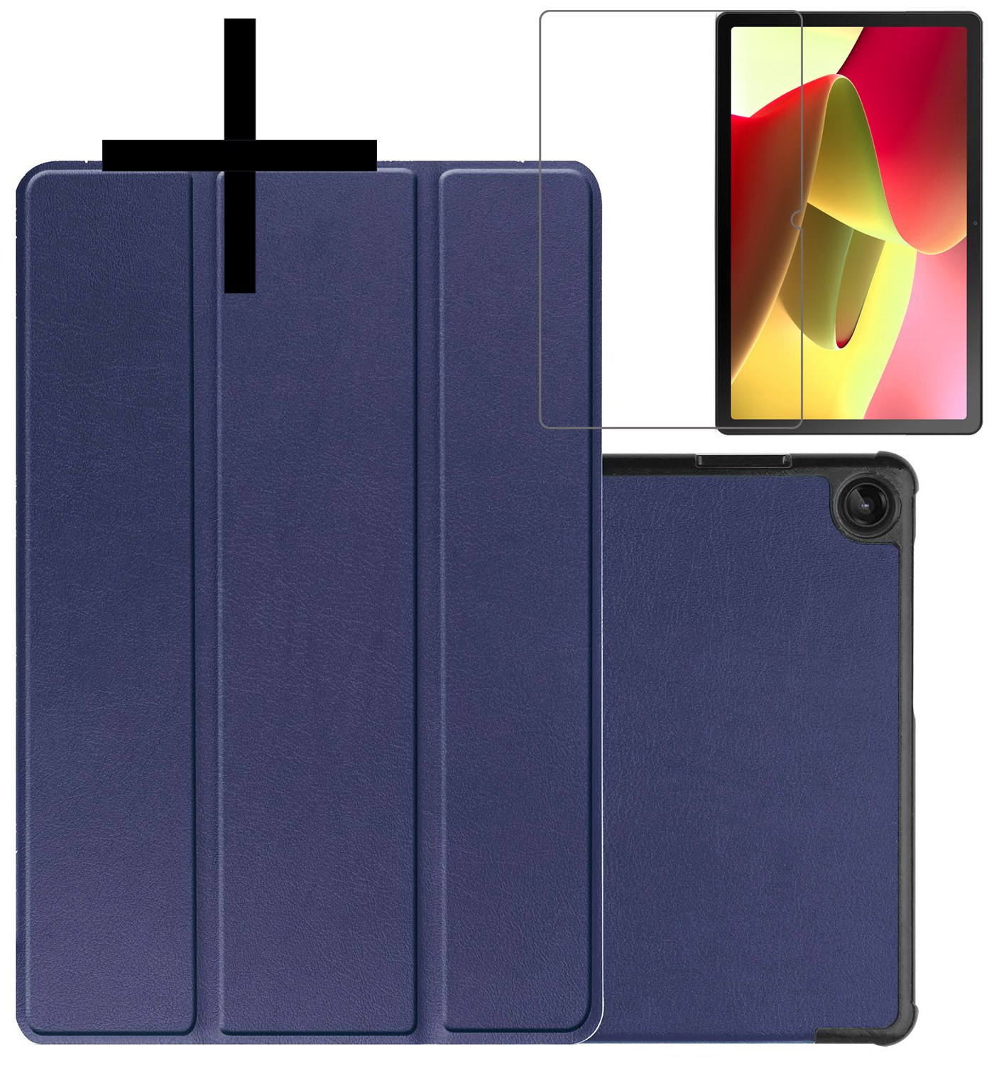 NoXx Hoesje Geschikt voor Lenovo Tab M10 (3rd gen) Hoesje Case Hard Cover Hoes Book Case Met Screenprotector - Donkerblauw