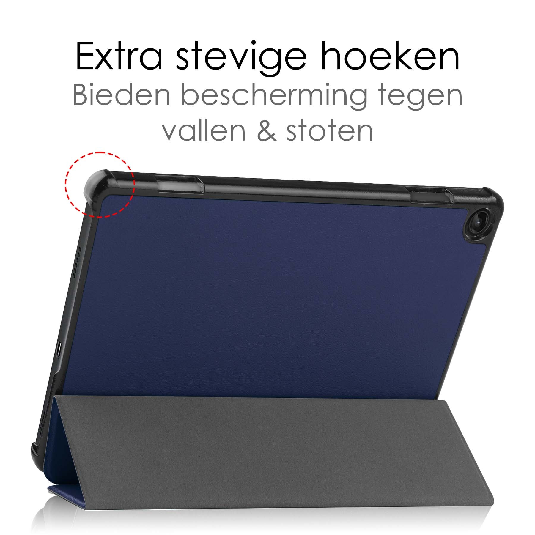 NoXx Hoesje Geschikt voor Lenovo Tab M10 (3rd gen) Hoesje Case Hard Cover Hoes Book Case Met Screenprotector - Donkerblauw