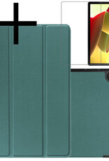 NoXx Hoesje Geschikt voor Lenovo Tab M10 (3rd gen) Hoesje Case Hard Cover Hoes Book Case Met Screenprotector - Donkergroen