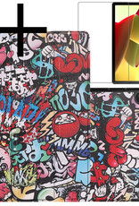 NoXx Hoesje Geschikt voor Lenovo Tab M10 (3rd gen) Hoesje Case Hard Cover Hoes Book Case Met Screenprotector - Graffity