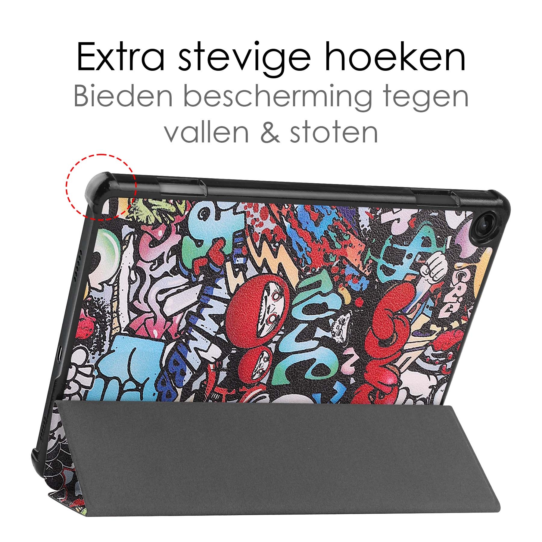 NoXx Hoesje Geschikt voor Lenovo Tab M10 (3rd gen) Hoesje Case Hard Cover Hoes Book Case Met Screenprotector - Graffity