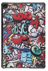 NoXx Hoesje Geschikt voor Lenovo Tab M10 (3rd gen) Hoesje Case Hard Cover Hoes Book Case Met Screenprotector - Graffity