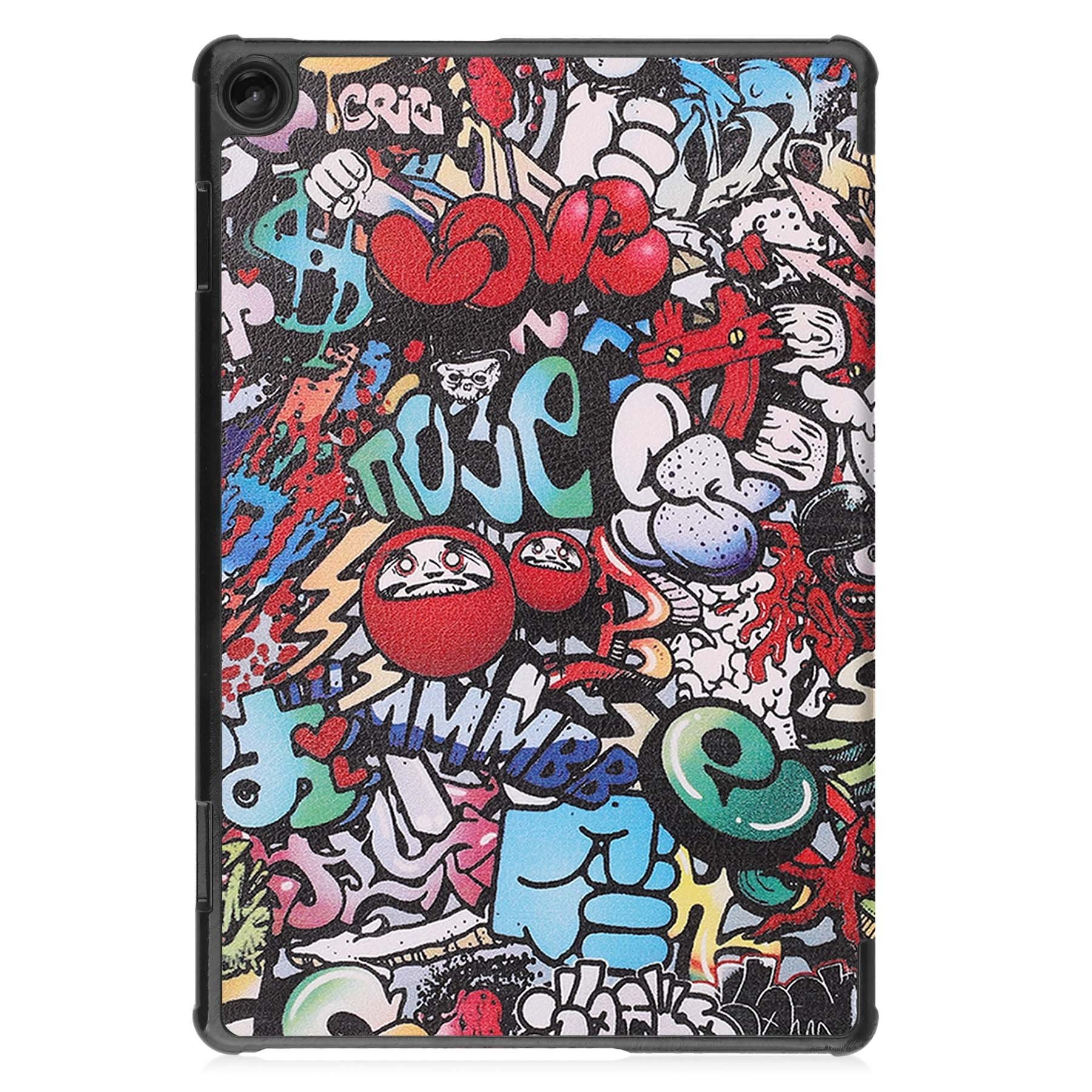 NoXx Hoesje Geschikt voor Lenovo Tab M10 (3rd gen) Hoesje Case Hard Cover Hoes Book Case Met Screenprotector - Graffity