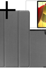 NoXx Hoesje Geschikt voor Lenovo Tab M10 (3rd gen) Hoesje Case Hard Cover Hoes Book Case Met Screenprotector - Grijs