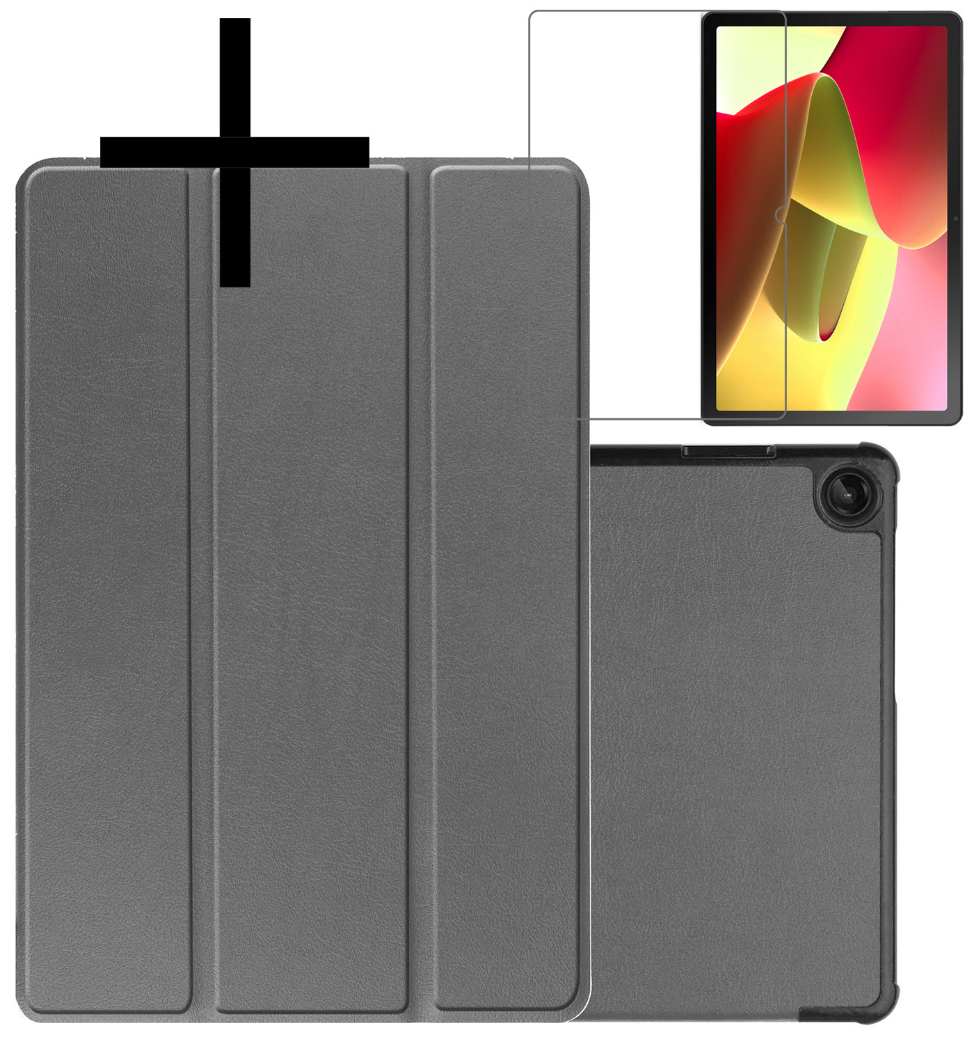 NoXx Hoesje Geschikt voor Lenovo Tab M10 (3rd gen) Hoesje Case Hard Cover Hoes Book Case Met Screenprotector - Grijs
