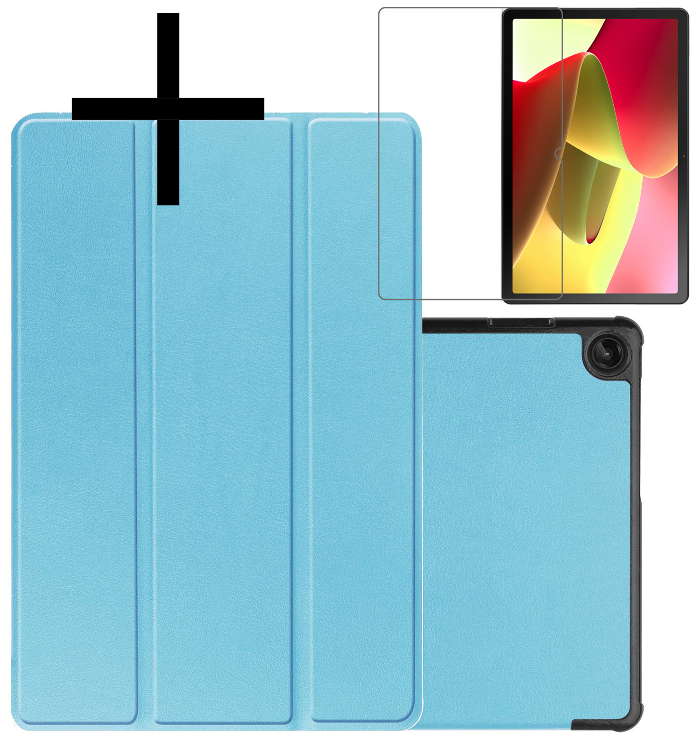 NoXx Hoesje Geschikt voor Lenovo Tab M10 (3rd gen) Hoesje Case Hard Cover Hoes Book Case Met Screenprotector - Lichtblauw