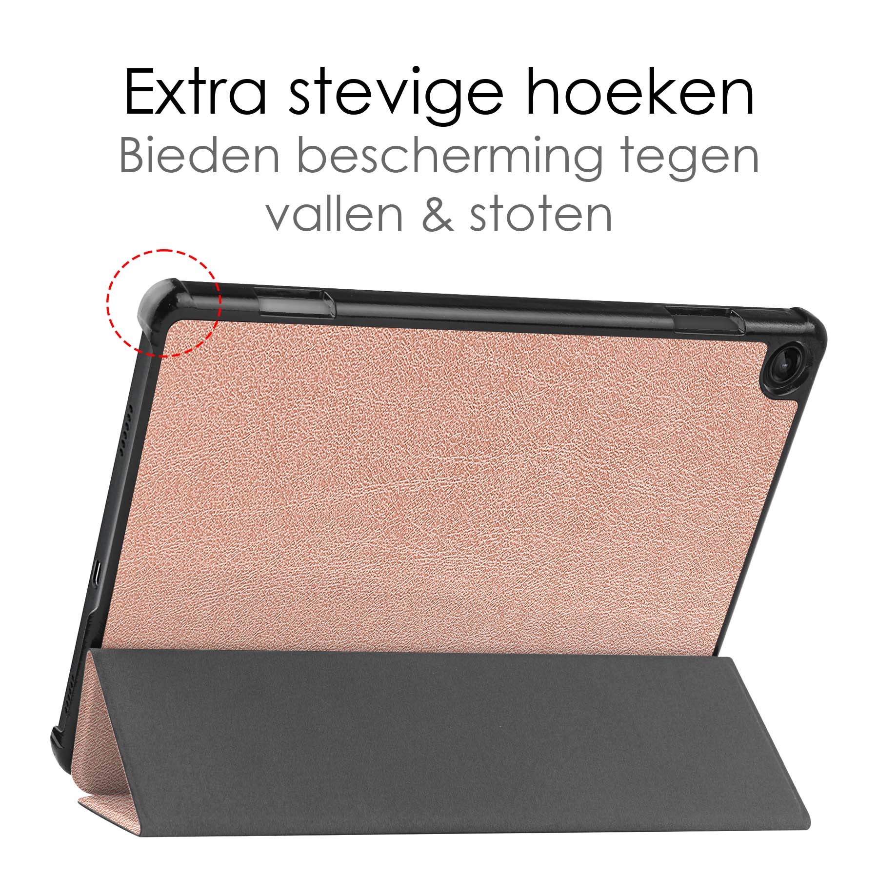 NoXx Hoesje Geschikt voor Lenovo Tab M10 (3rd gen) Hoesje Case Hard Cover Hoes Book Case Met Screenprotector - Rosé goud