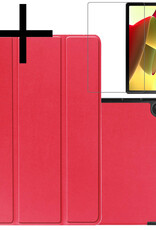 NoXx Hoesje Geschikt voor Lenovo Tab M10 (3rd gen) Hoesje Case Hard Cover Hoes Book Case Met Screenprotector - Rood