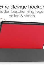 NoXx Hoesje Geschikt voor Lenovo Tab M10 (3rd gen) Hoesje Case Hard Cover Hoes Book Case Met Screenprotector - Rood
