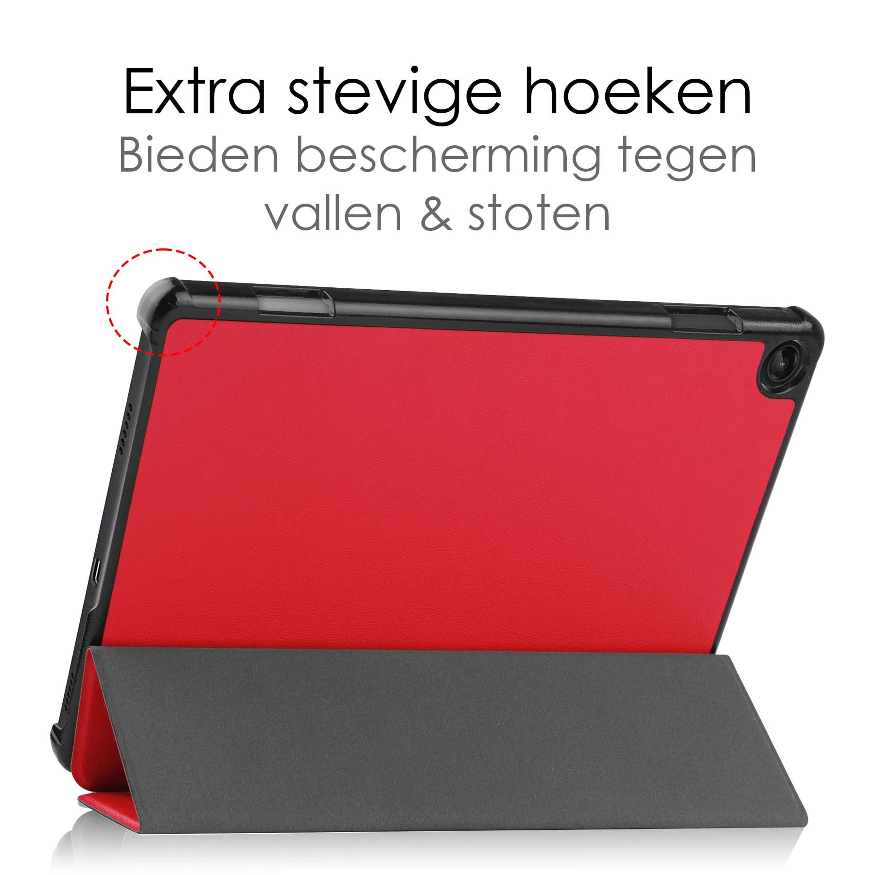 NoXx Hoesje Geschikt voor Lenovo Tab M10 (3rd gen) Hoesje Case Hard Cover Hoes Book Case Met Screenprotector - Rood