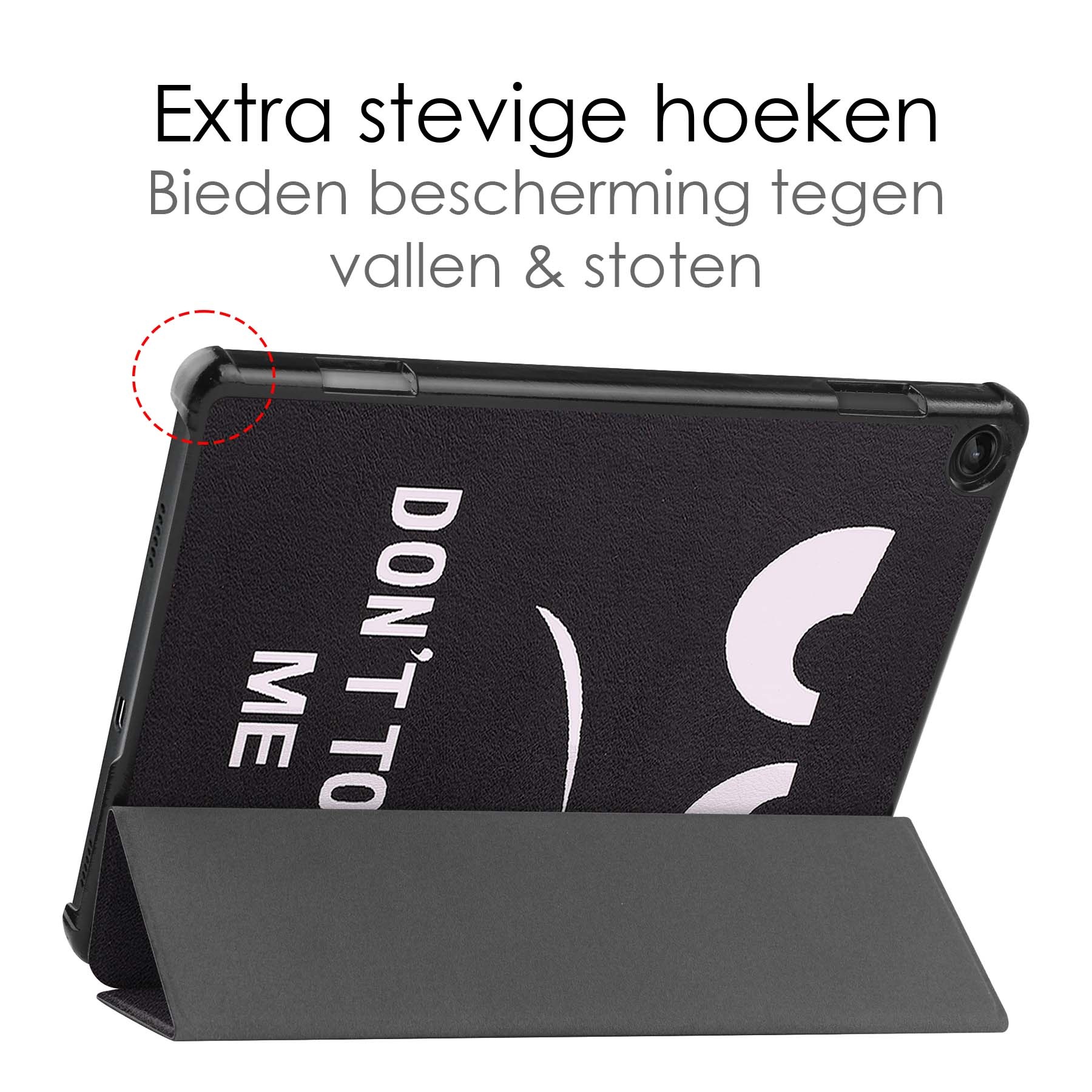 NoXx Hoesje Geschikt voor Lenovo Tab M10 (3rd gen) Hoesje Case Hard Cover Hoes Book Case Met Screenprotector - Don't Touch Me