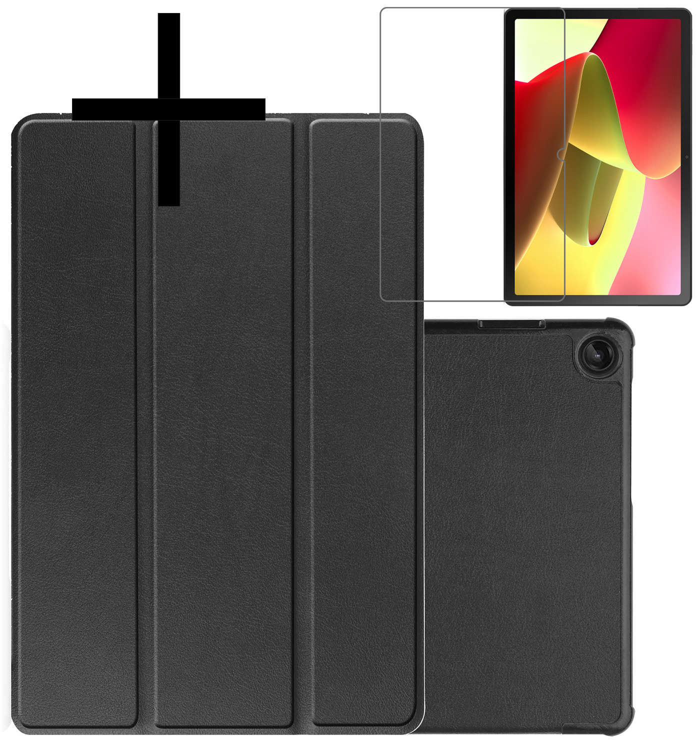 NoXx Hoesje Geschikt voor Lenovo Tab M10 (3rd gen) Hoesje Case Hard Cover Hoes Book Case Met Screenprotector - Zwart