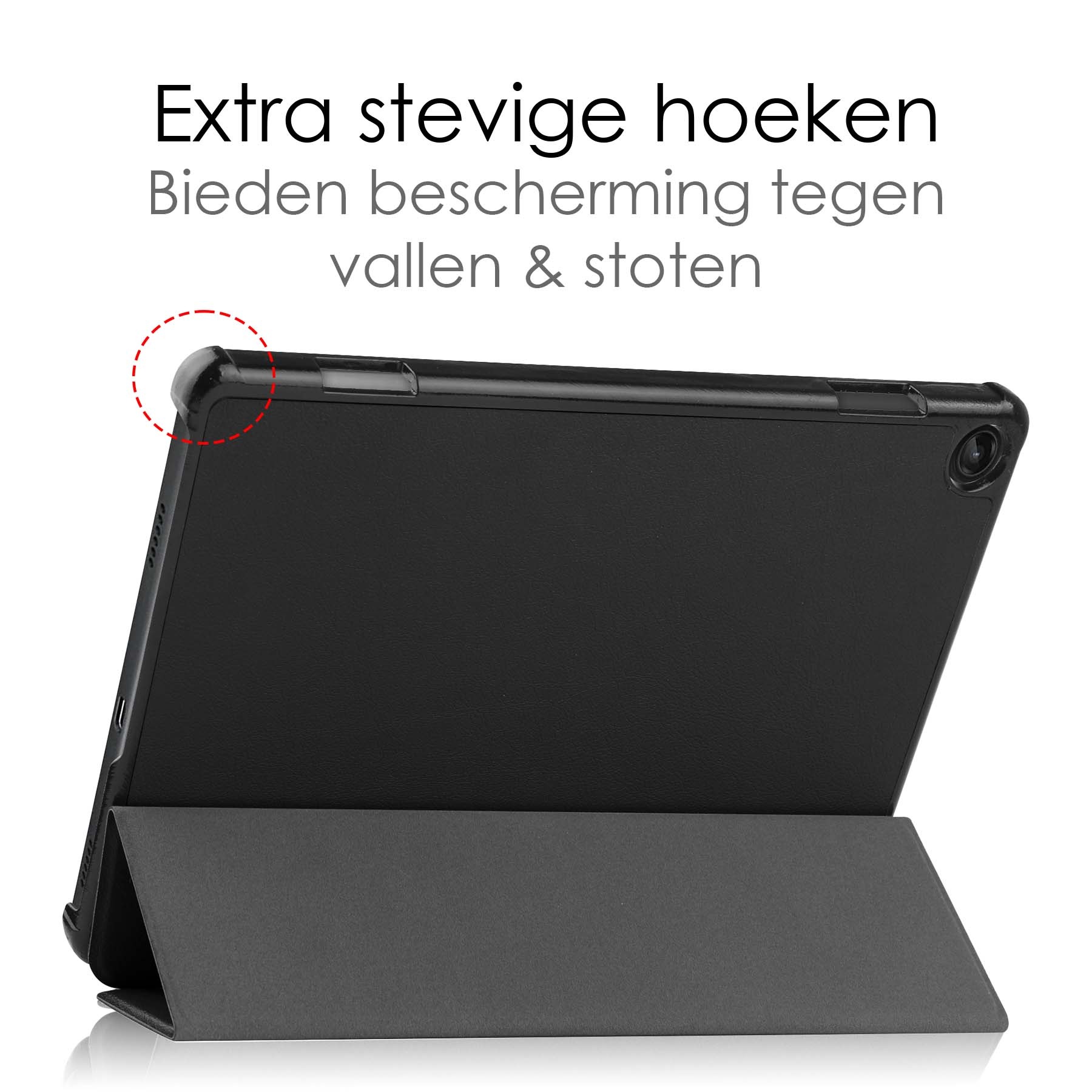 NoXx Hoesje Geschikt voor Lenovo Tab M10 (3rd gen) Hoesje Case Hard Cover Hoes Book Case Met Screenprotector - Zwart