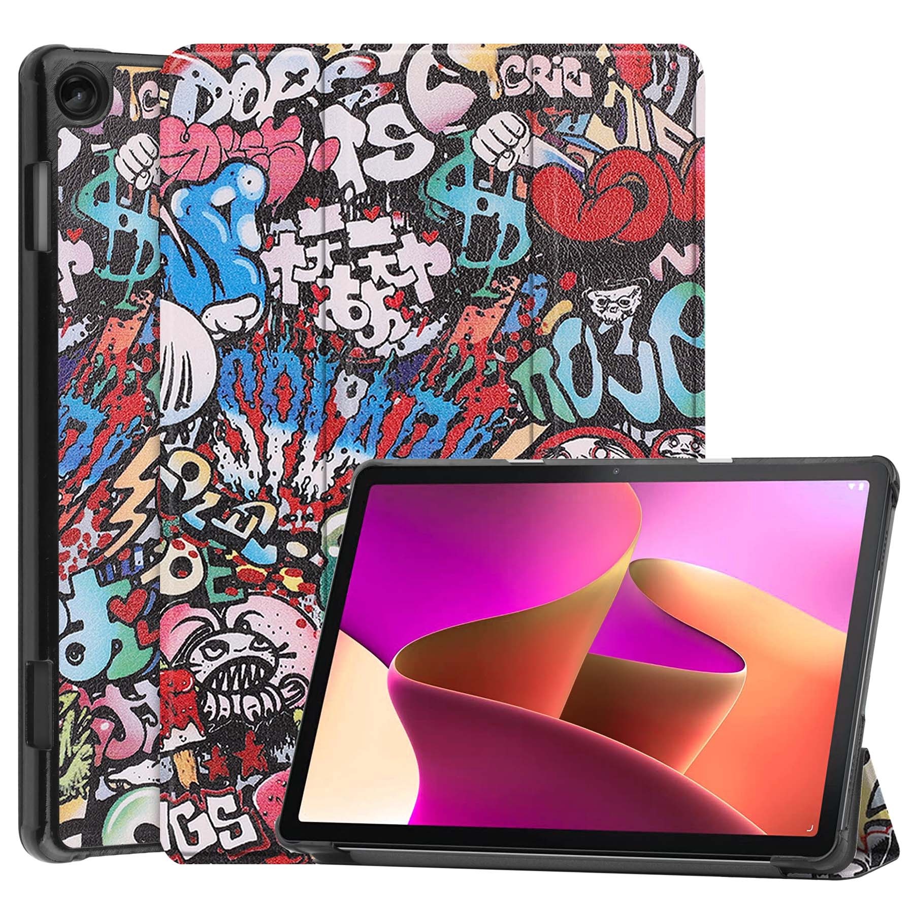 Nomfy Hoes Geschikt voor Lenovo Tab M10 (3rd gen) Hoes Tri-fold Tablet Hoesje Case - Hoesje Geschikt voor Lenovo Tab M10 (3e gen) Hoesje Hardcover Bookcase - Graffity