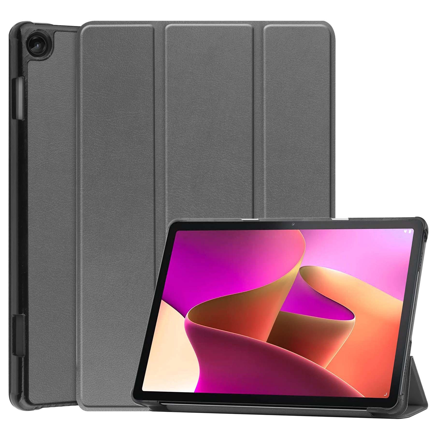 Nomfy Hoes Geschikt voor Lenovo Tab M10 (3rd gen) Hoes Tri-fold Tablet Hoesje Case - Hoesje Geschikt voor Lenovo Tab M10 (3e gen) Hoesje Hardcover Bookcase - Grijs